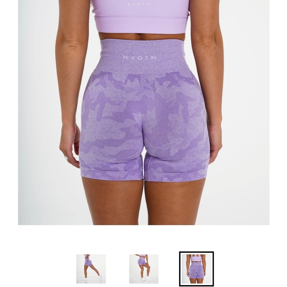 Nvgtn lilac camo seamless shorts